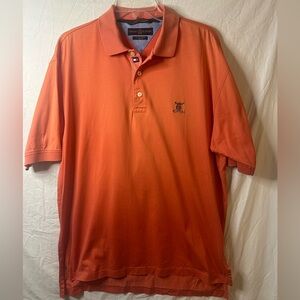 Tommy Hilfiger Golf Polo Shirt Men’s Medium Orange Merc­erized Cotton Crest Logo